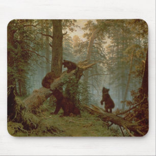 Tapis De Souris Matin dans une forêt de pin, 1889