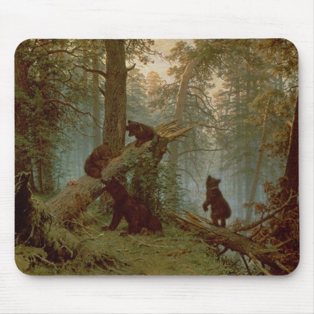 Tapis De Souris Matin dans une forêt de pin, 1889 (Devant)