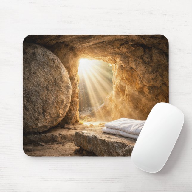 Tapis De Souris Matin de la Résurrection de Pâques Tombeau Vide (Avec souris)