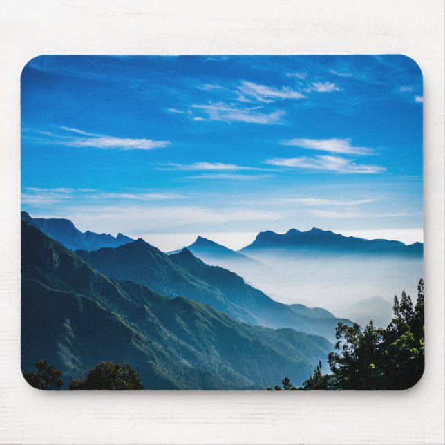 Tapis De Souris Matin Montagnes Mist Paysage (Devant)