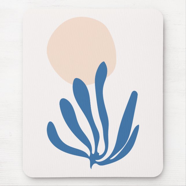 Tapis De Souris Matisse inspire Bleu Céladon, Découpage Feuille de (Devant)