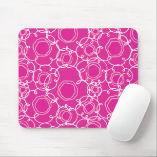 Tapis De Souris Matrice florale abstraite (rose vif) Beaux-arts