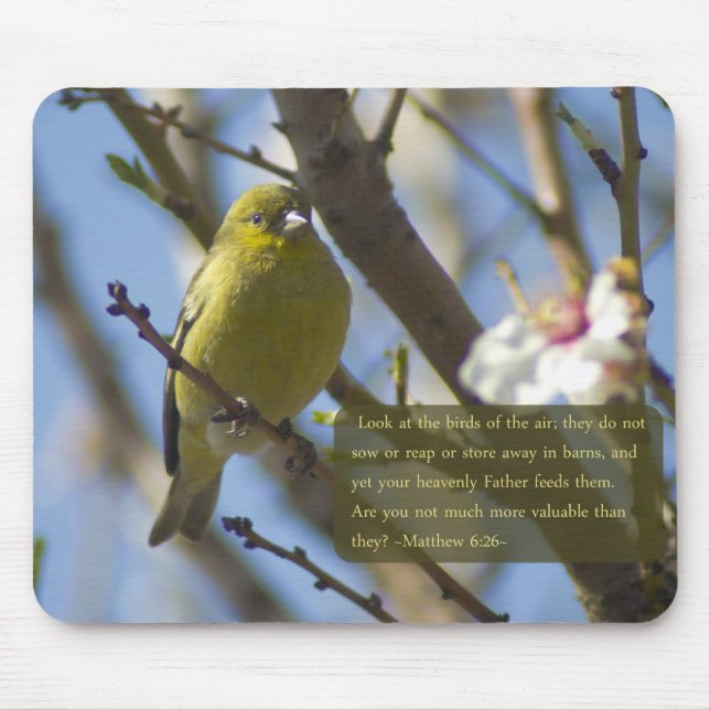 Tapis De Souris Matthieu 6:26 Goldfinch Mousepad (Devant)
