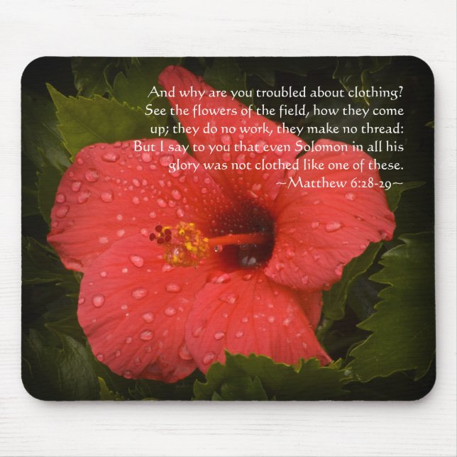 Tapis De Souris Matthieu 6:28-29 Hibiscus (Devant)