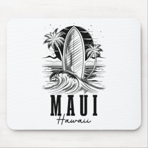 Tapis De Souris Maui Hawaii Surfeur Planche de Surf Vintage Surf H
