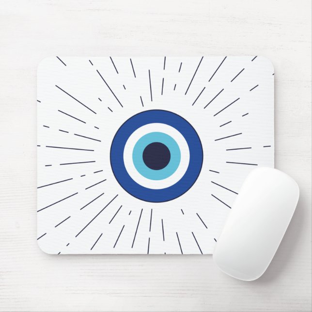 Tapis De Souris mauvais œil (bleu) (Avec souris)