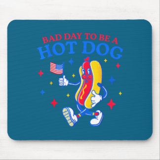 Tapis De Souris Mauvaise journée pour être un hot dog drôle bbq gr