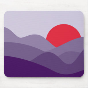 Tapis De Souris Mauve-soleil minimaliste violet