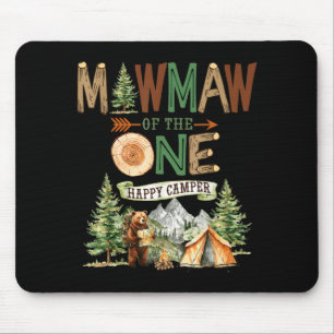 Tapis De Souris Mawmaw du premier anniversaire d'un campeur heureu