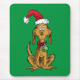 Tapis De Souris Max le chien avec un chapeau de Père Noël