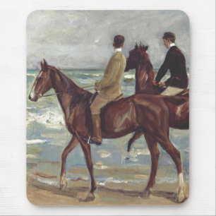 Tapis De Souris Max Liebermann : Deux Cavaliers sur la Plage Art