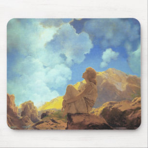 Tapis De Souris Maxfield Parrish Matin 1922 Nuage Bleu Beaux-Arts