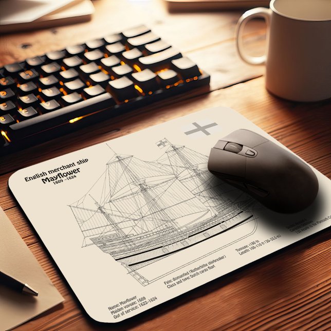 Tapis De Souris Mayflower - Plan directeur des navires SD (Créateur téléchargé)