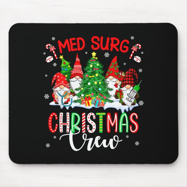 Tapis De Souris Med Surg Christmas Crew Group Gnomes Decorating Xm (Devant)
