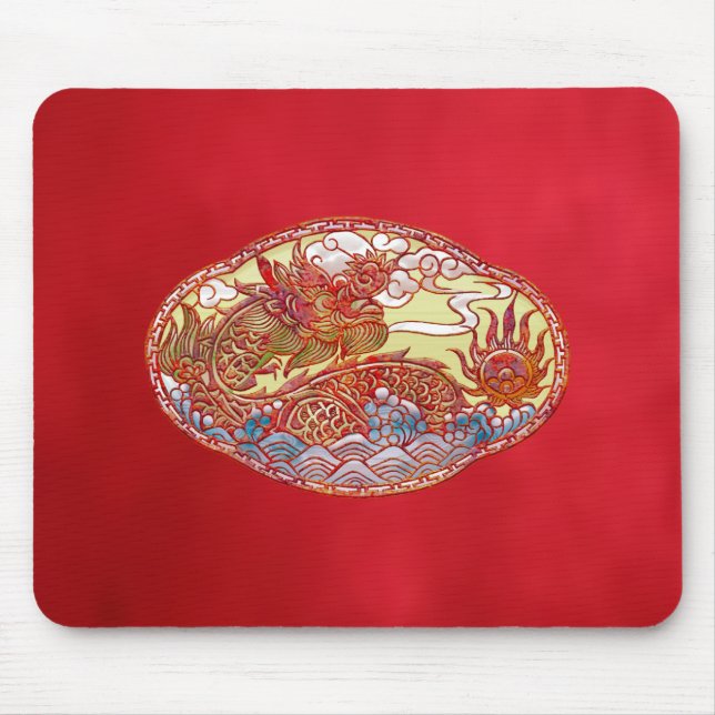 Tapis De Souris Médaillon chinois de dragon (Devant)