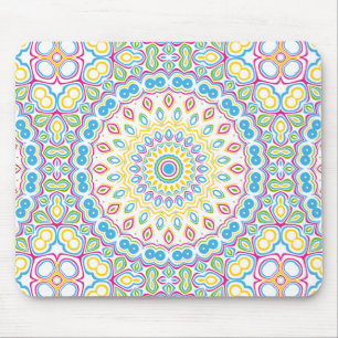 Tapis De Souris Médaillon de mandala printanier coloré