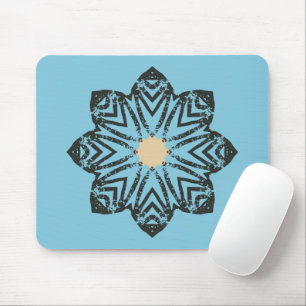 Tapis De Souris Médaillon floral géométrique en détresse
