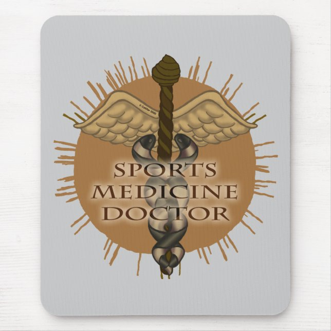 Tapis De Souris Médecin de médecine sportive Caducée (Devant)