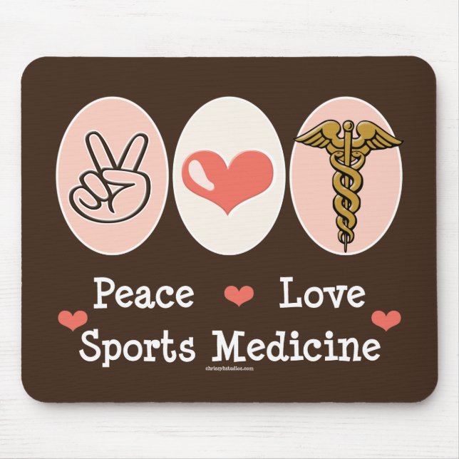 Tapis De Souris Médecine de sports d'amour de paix Mousepad (Devant)