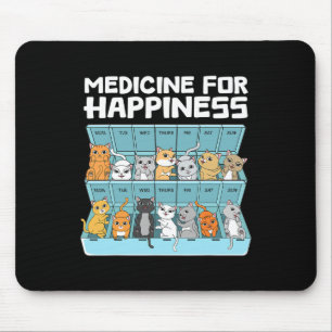 Tapis De Souris Médecine Du Bonheur Chats Cadeau Pour Hommes Femme