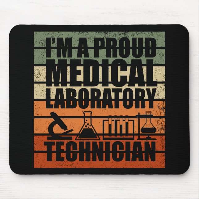 Tapis De Souris Médicale Lab Tech Rétro vintage (Devant)