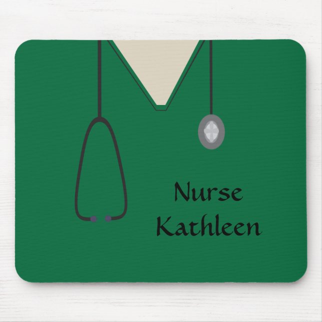 Tapis De Souris Médicale Scrubs Uniforme Vert (Devant)