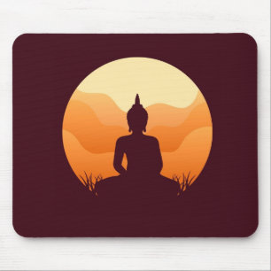 Tapis De Souris Méditant Bouddha Sunset Mousepad