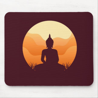 Tapis De Souris Méditant Bouddha Sunset Mousepad