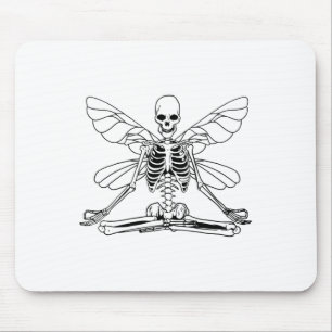 Tapis De Souris Méditation de yoga squelette fée Grunge esthétique
