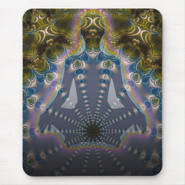 Tapis De Souris Méditation du Yoga Chakra fractal Mousepad (Devant)