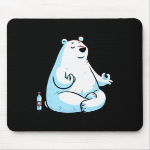 Tapis De Souris Méditation Ours Polaire Pose de Yoga Animal Relaxa