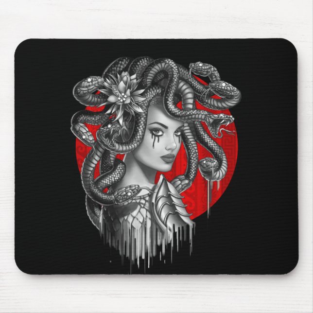 Tapis De Souris MEDUSA - Tatouage de la tête de serpent du mythe g (Devant)