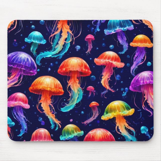 Tapis De Souris Méduse colorée (Devant)