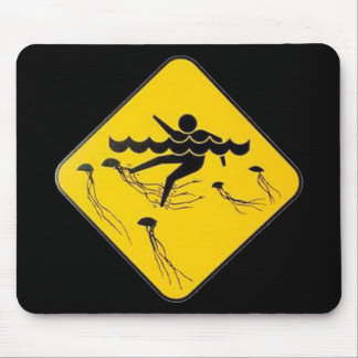 Tapis De Souris Méduses d'avertissement dans le signe d'Eau-Rue
