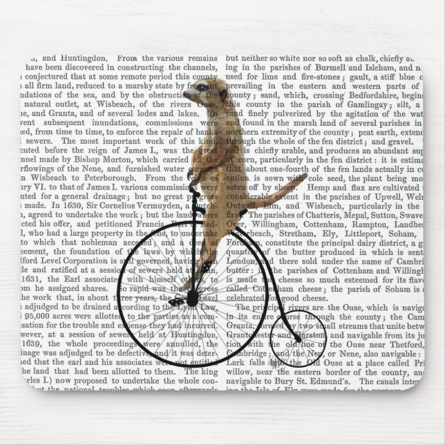 Tapis De Souris Meerkat sur Black Penny Farthing (Devant)