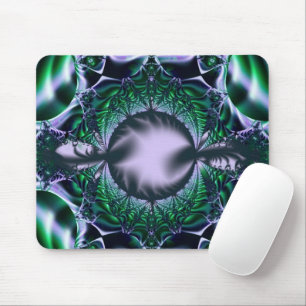 Tapis De Souris Meg   Art fractal vert et bleu