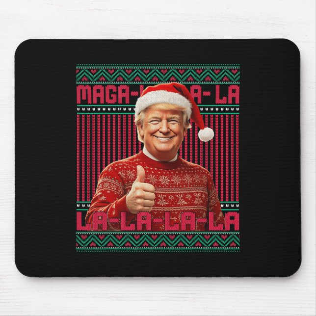 Tapis De Souris Mega La La Donald Trump Potus 47 Mauvais Noël (Devant)