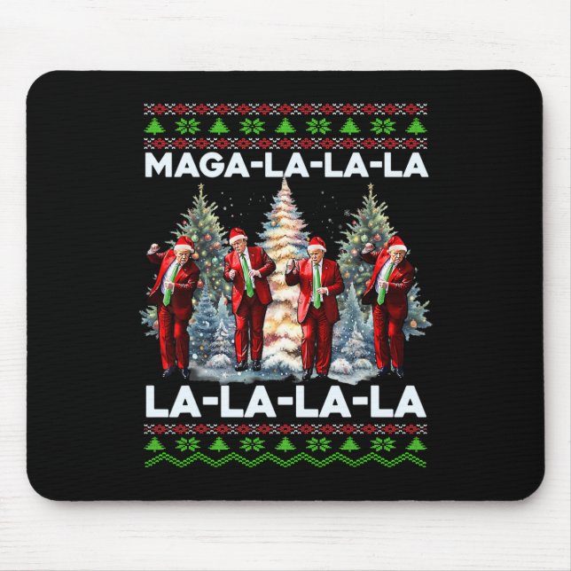 Tapis De Souris Mega La La Donald Trump Potus 47 Mauvais Noël (Devant)