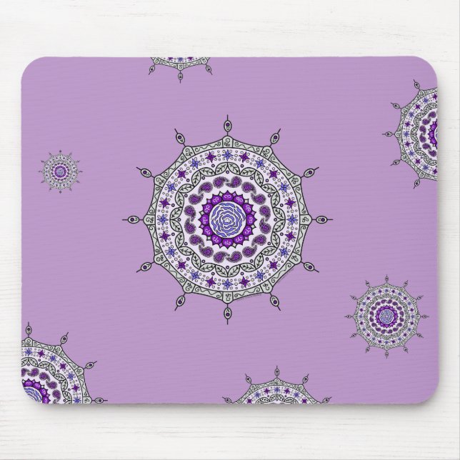 Tapis De Souris Mehndi Imaginaire Argent Mousepad (Devant)