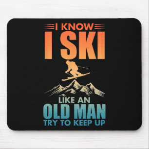 Tapis De Souris Meilleur Art Ski Pour Grand-Père Hommes Ski Ski Sk