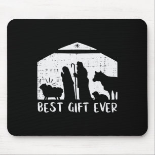 Tapis De Souris Meilleur Cadeau de Noël Nativité Xmas Chrétien Hom