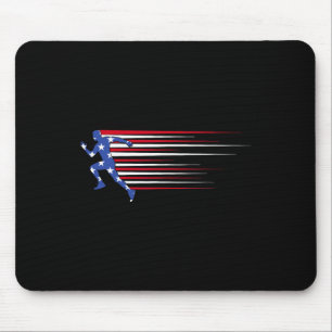 Tapis De Souris Meilleur cadeau équipe athlétisme drapeau américai