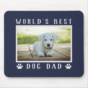 Tapis De Souris Meilleur Chien Papa Photo Empreintes de pattes Mar
