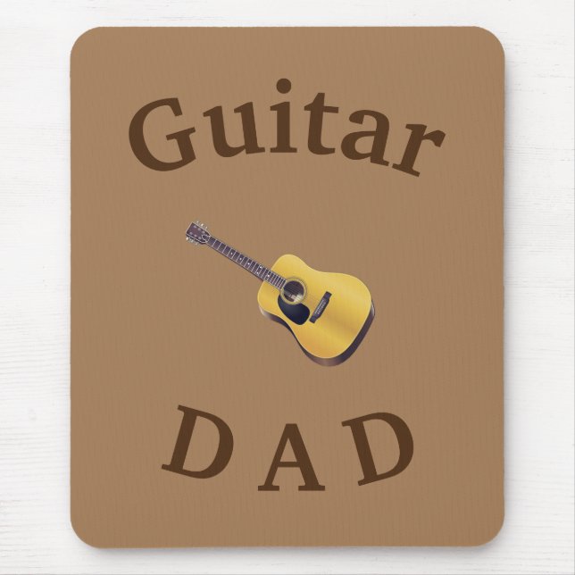 Tapis De Souris Meilleur "DAD GUITAR" Jamais ! Guitare acoustique  (Devant)