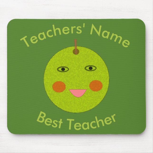 Tapis De Souris Meilleur Enseignant Bonne Pomme Mousepad (Devant)