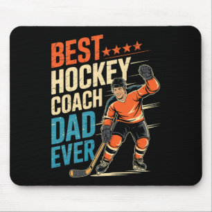 Tapis De Souris Meilleur entraîneur de hockey Papa Ever Fête des P