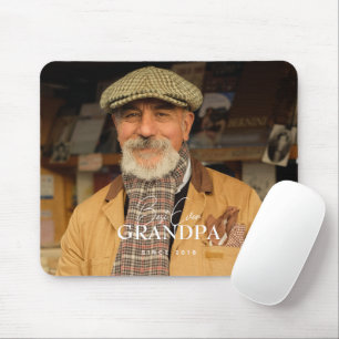 Tapis De Souris Meilleur Grand-Père Depuis 20XX Simple Photo Éléga