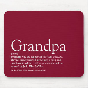 Tapis De Souris Meilleur Grand-Père Papy Papa Ever Définition Bour
