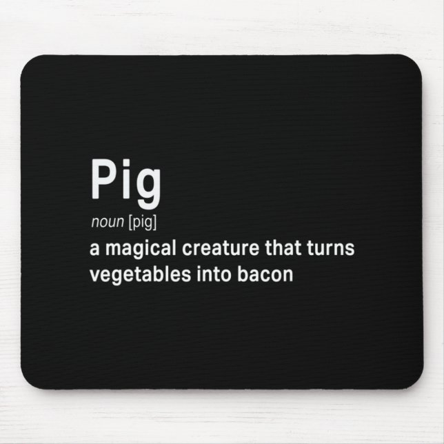 Tapis De Souris Meilleur Hilaire Cochon et Bacon Définition Fun Ca (Devant)