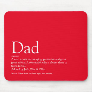 Tapis De Souris Meilleur Papa Daddy Père Définition Amusant Rouge